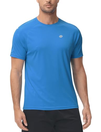 MoFiz UV Shirt Herren Wasser Schwimmshirt Schwimmen Tshirt für Surfen Schnell Trocknendes Rashguard Wandern Funktionsshirt Blauer See EU 3XL von MoFiz