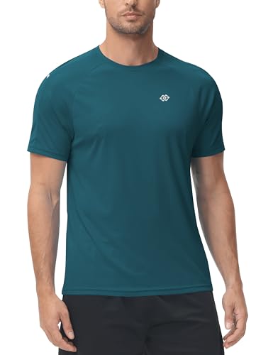 MoFiz UV Shirt Herren Wasser Schwimmshirt Schwimmen Tshirt für Surfen Schnell Trocknendes Rashguard Wandern Funktionsshirt Limonen Grün EU 3XL von MoFiz