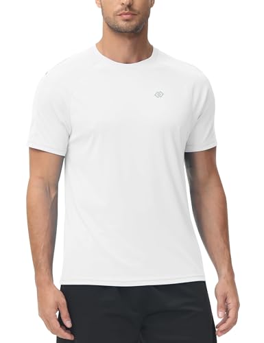 MoFiz UV Shirt Herren Wasser Schwimmshirt Schwimmen Tshirt für Surfen Schnell Trocknendes Rashguard Wandern Funktionsshirt Weiß EU 4XL von MoFiz