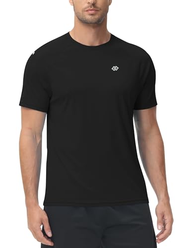 MoFiz UV Shirt Herren Wasser Schwimmshirt Schwimmen Tshirt für Surfen Schnell Trocknendes Rashguard Wandern Funktionsshirt Schwarz EU 4XL von MoFiz