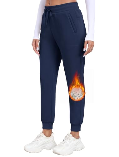 MoFiz Warme Jogginghose Damen Winter Sweatpants lang Trainingshose Waterproof Joggers Sweatpants outdoorhosen Blau-B XXL von MoFiz