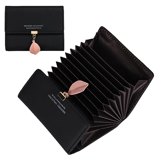 Geldbeutel Damen klein im Kurzformat, Geldbörse mit Blumen und Blüten Muster im Mandala und Ethno Stil, Portemonnaie mit Reißverschluss und Druckknopf und vielen Fächern von MoFut