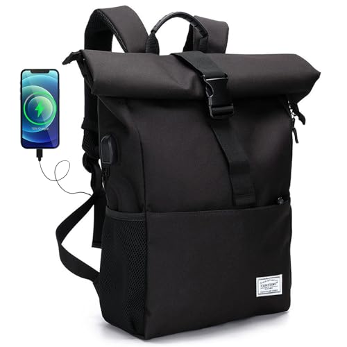 MoFut Rucksack Damen Groß Rucksäcke Herren Groß Schulrucksack viele Fächer mit 15,6" Laptopfach, Unisex Rolltop Rücksack Wasserdicht, Lässiger Backpack Schule Freizeit Uni Arbeit Wandern. von MoFut