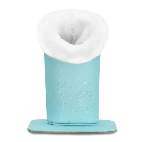 MoKo Brillenhalter, Modern Samtplüsch & PU-Leder Haushalt Magnethalter Schutzhülle Tasche, Kratzfest Staubdicht Brillenständer Etui Box Beute Brillenetuis für Brillen Sonnenbrillen, Himmelblau von MoKo