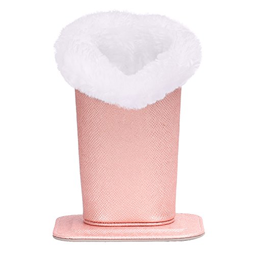 MoKo Brillenhalter - Sonnenbrillenhalterung Organisierer Schutzhülle Tasche Brillenständer Etui Box Beutel Anti-Kratz moderner Samt Plüsch gefüttert PU Leder Brillenetuis, Rose Gold von MoKo