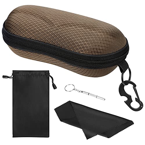 MoKo Eva Brillenetui, Universal Halbhart Brillen Case mit Metallhaken Mini Schraubendreher Tragbare Kratzfeste Brillenorganizer Brillenaufbewahrung für Sonnenbrillen Lesebrille, Kaffee MoKo Eva Brillenetui, Universal Halbhart Brillen Case mit Metallhaken Mini Schraubendreher Tragbare Kratzfeste Brillenorganizer Brillenaufbewahrung für Sonnenbrillen Lesebrille, Kaffee von MoKo