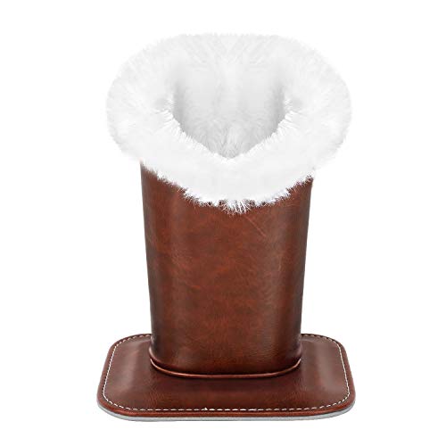 MoKo Eyeglasses Holder, Modern Velvet Plush Lined PU Leather Household Magnetic Holder Protective [Anti-Scratch] [Dustproof] Stand Case for Eyeglass and Sunglasses - Brown von MoKo