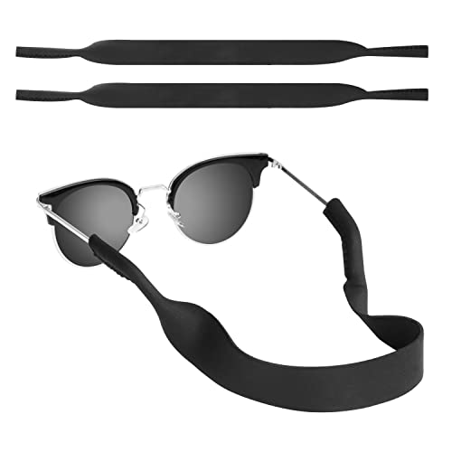 MoKo Neoprene Brillenband - 2 Stück Universal Sonnenbrille Eyewear Strap Brillenkordel schwimmende Material Anti-Rutsch Schutzbrille Halter für Kinder, Männer, Frauen - Schwarz von MoKo