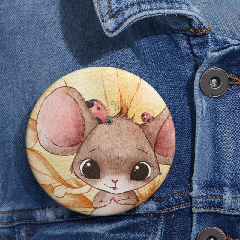 Chilly - Mouse Tales Pin Button | Art To Wear Pinback 2 Sizes Manifesto Wear Cute For Kids Party Favor von MoNimoKids