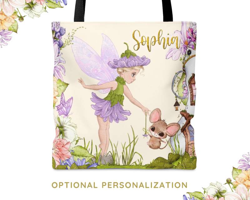 Fairy Bag #2 - Cute Girls Tote | Optional Personalization Gift For Lovely Design Birthday & Christmas, Custom von MoNimoKids