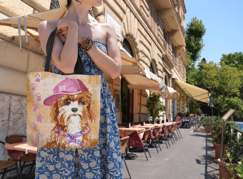 Cavapoo - Tragetasche | Optional Personalisierung Hundeliebhaber Tasche Cavadoodle Designer Geschenk Für Canvas Hundetasche von MoNimoPrints