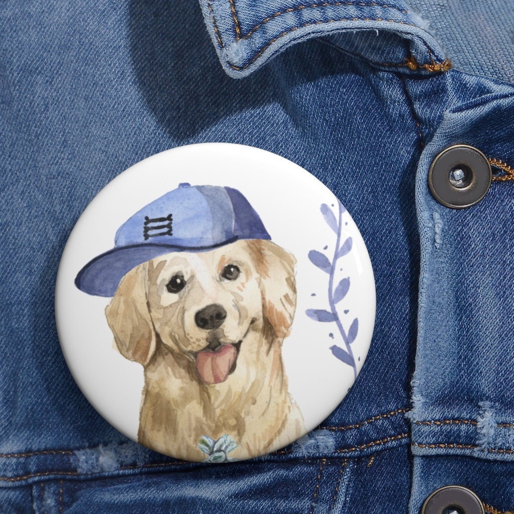 Golden Retriever - Pin Button | Art To Wear 3 Größen Hundeabzeichen Manifest Zum Tragen Haustier Knopf Für Hundeliebhaber von MoNimoPrints