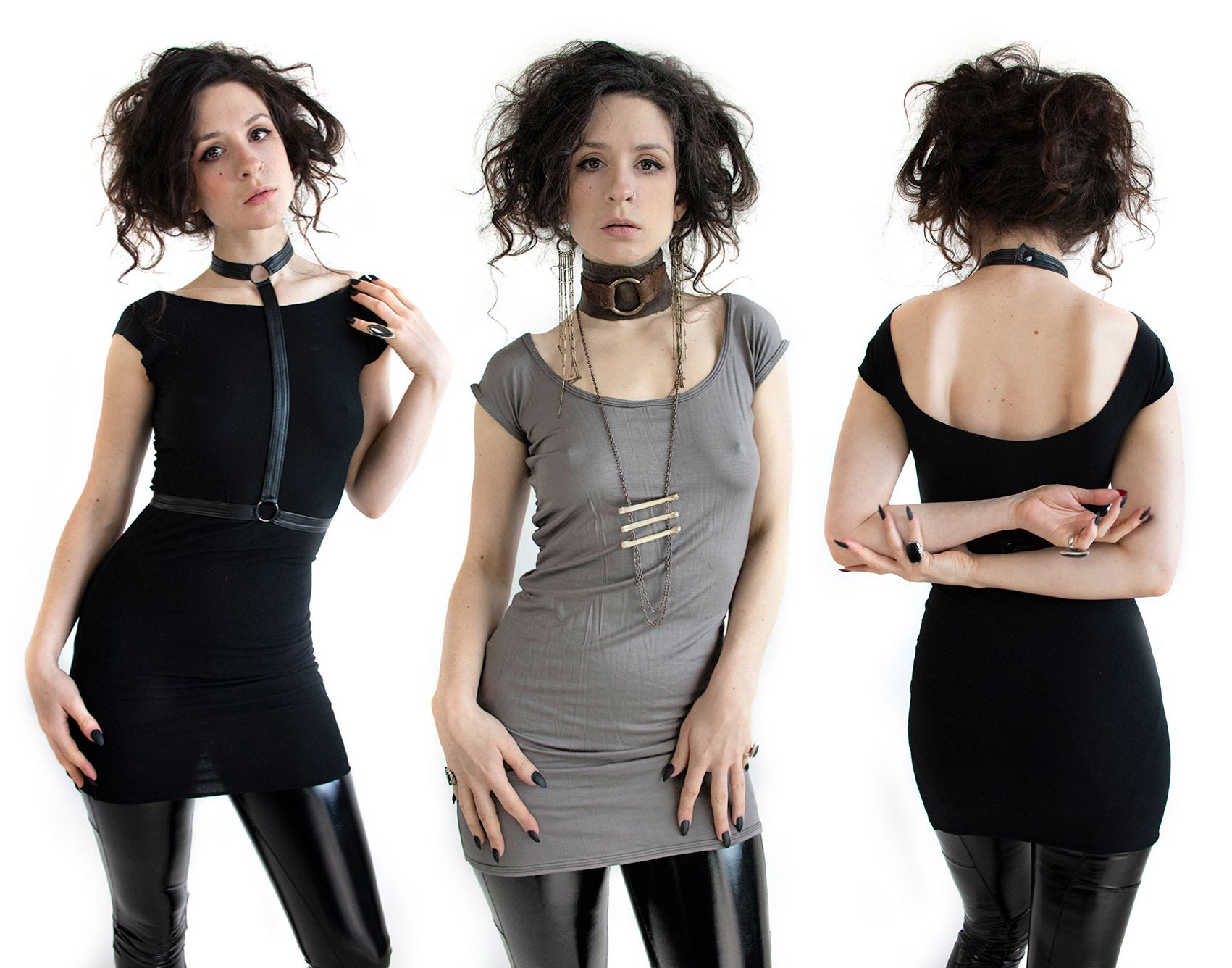 Duel-Weild - Reversible Bodycon Minikleid High-Low-Ausschnitt, Weiche Stoffe, Farboptionen Duel-Weild - Reversible Bodycon Minikleid High-Low-Ausschnitt, Weiche Stoffe, Farboptionen von MoWestCreations