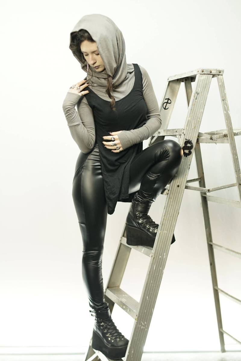 Switch Top - Reversible Cowl Dress Oder Crop Hoodie Cabrio Faux Kaschmir Tunika Kleid von MoWestCreations