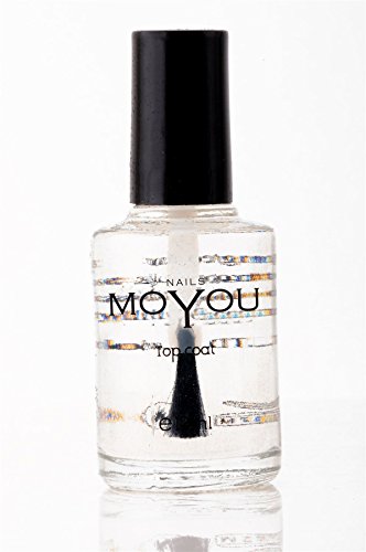 MoYou Nails Original Top Coat 12ml, transparent shiny stamping nail polish used for long lasting affect and to create beautiful nail art designs von MOYOU LONDON
