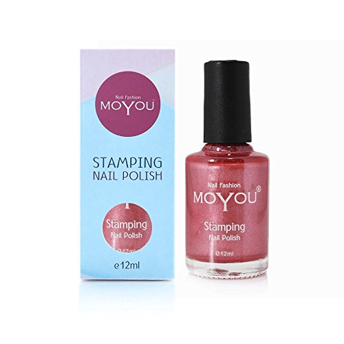 MoYou Nails Metallic CRIMSON SKY Stamping Nail Art Polish, Pink Colour, Used to Create Beautiful Designs von MoYou