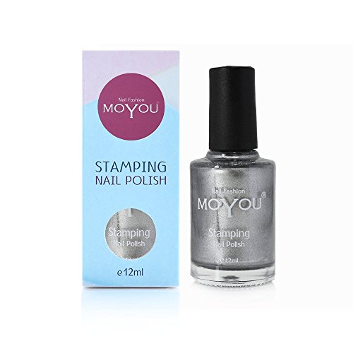 MoYou Nails Original Silver Colour Stamping Nail Polish Used to Create Beautiful Nail Art Designs von MOYOU LONDON