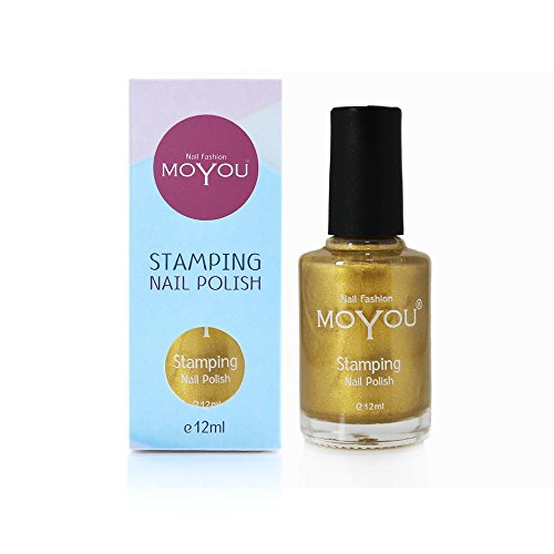 MoYou Nails original Gold shade, Shimmery gold colour, long lasting nail polish used to create beautiful nail art designs von MOYOU LONDON