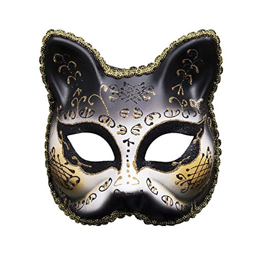 Maske Maske Mardi Herren Vintage-Gras venezianische MaskMe Party Musik Karierte Maske (Black, one Size) von Moadirk