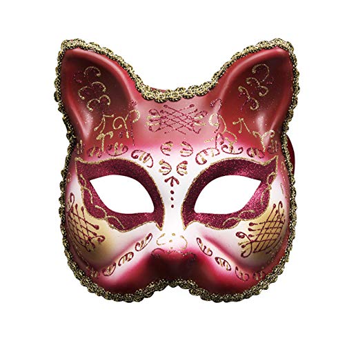 Maske Maske Mardi Herren Vintage-Gras venezianische MaskMe Party Musik Karierte Maske (Red, one Size) von Moadirk