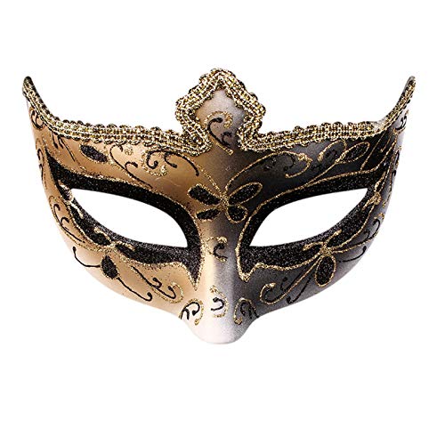 Moadirk Gras Musical-Männer Mardi Checkered MaskMe Party Maske Vintage-Maske (Black, one Size) von Moadirk