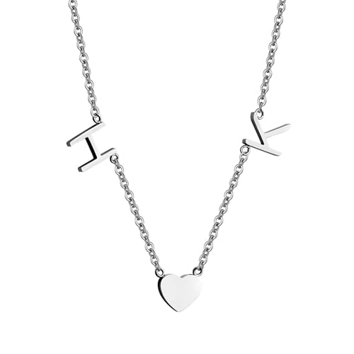 Moainut Personalisierte anfängliche Halskette für Frauen,Edelstahl kleine Herz Buchstabe Halskette,benutzerdefinierte Schmuck Geschenk für Sie/Mutter/Frau Moainut Personalisierte anfängliche Halskette für Frauen,Edelstahl kleine Herz Buchstabe Halskette,benutzerdefinierte Schmuck Geschenk für Sie/Mutter/Frau von Moainut