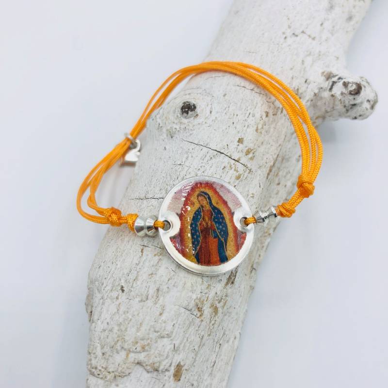 Armband Macramee Madonnenbildnis Orange Armband Macramee Madonnenbildnis Orange von MoandaSchmuck