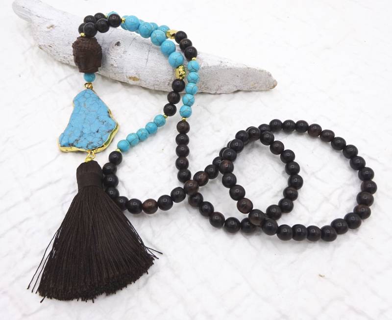 Lange Kette Türkis Buddha von MoandaSchmuck