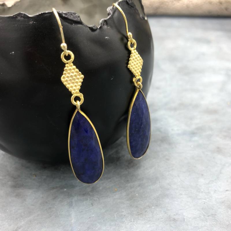 Ohrhänger 925 Sterling Silver Echtsilber Lapis Lazuli von MoandaSchmuck