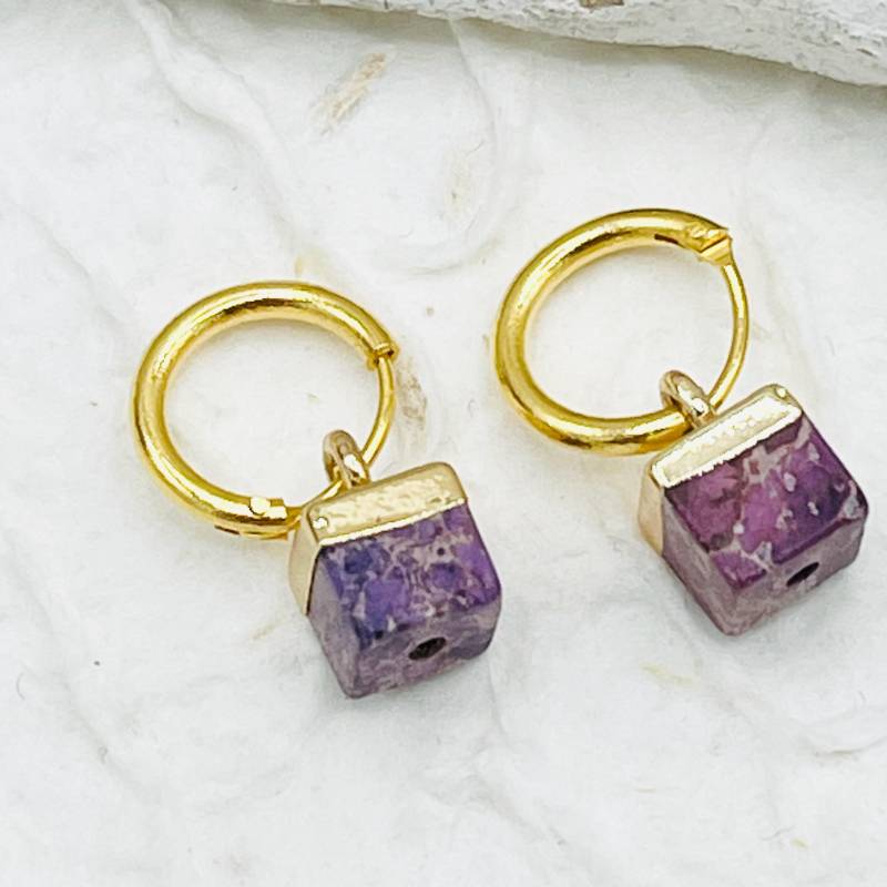 Ohrhänger Creole Edelstahl Naturstein Im Beerenton Ohrhänger Creole Edelstahl Naturstein Im Beerenton von MoandaSchmuck