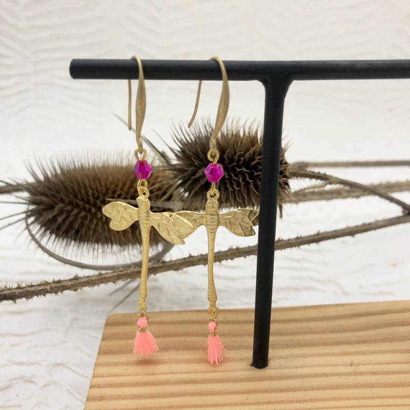 Ohrhänger Libelle Mattgold Quaste Ohrhänger Libelle Mattgold Quaste von MoandaSchmuck