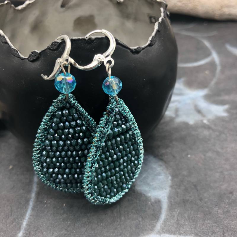 Ohrhänger Ohrringe Glasperlen Gewebt von MoandaSchmuck