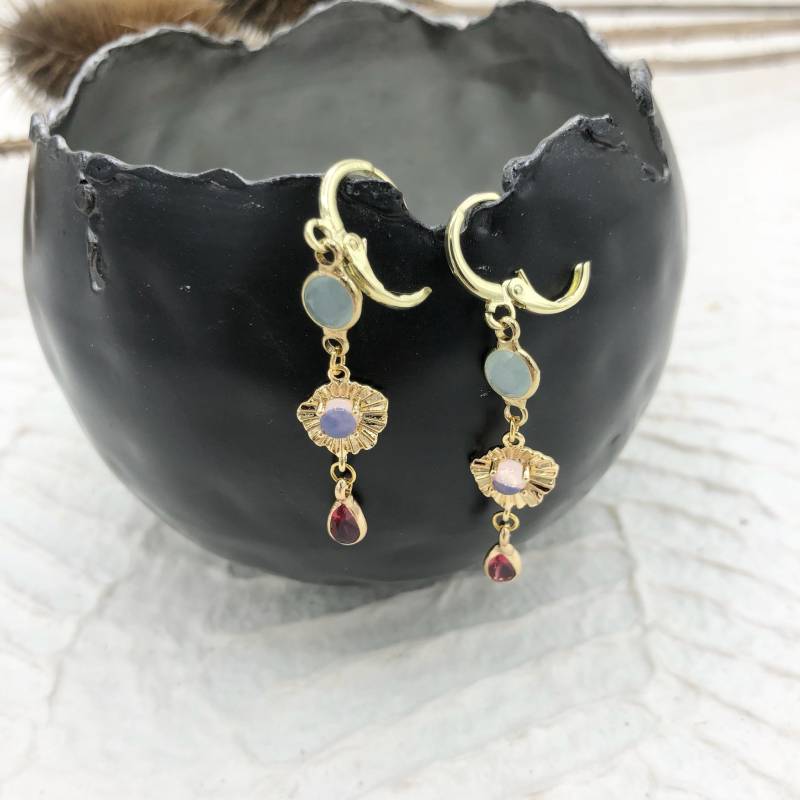 Ohrhänger Ohrringe Kristalle Bunt Transparent Ohrhänger Ohrringe Kristalle Bunt Transparent von MoandaSchmuck