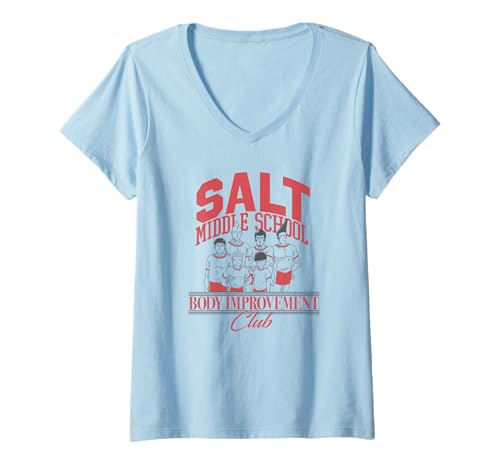 Damen Mob Psycho 100 Salt School Body Improvement Club Anime T-Shirt mit V-Ausschnitt Damen Mob Psycho 100 Salt School Body Improvement Club Anime T-Shirt mit V-Ausschnitt von Mob Psycho 100