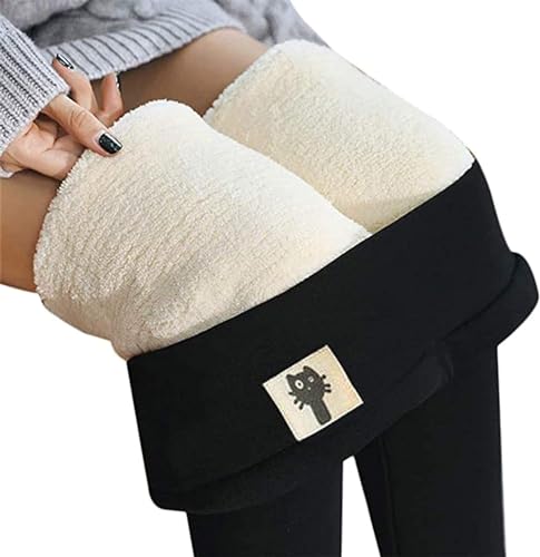 Damen Winter-Leggins Warm-Gefüttert-Thermo-Leggings High-Waist with-Fleece-Strumpfhose: Dicke Strumpfhosen Blickdicht Lang Fleece Pyjamahose Warm Haushose Thermoleggins Strumpfleggings Thermohose Blic von Mobanna