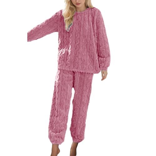 Kuschel Jumpsuit Damen Flauschig, Jumpsuit Damen Fleece Warm Hausanzug Flanell Loungewear Thermo Frauen Pjs Kuschelanzug Pyjama Set Flauschig Freizeitanzug Nachtwäsche von Mobanna