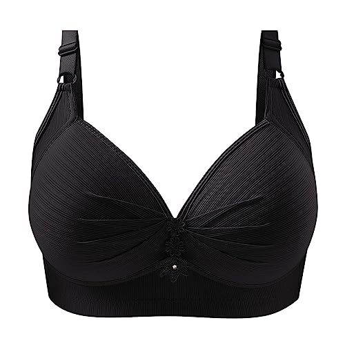 Mobanna BH Damen Ohne Bügel Starker Halt Klassische BHS Wirefree Soft Bra Bequemer Push Up BH Gepolstert Bralette Nahtlose Bustier Still BHS Seamless BH für Hängende Brüste von Mobanna