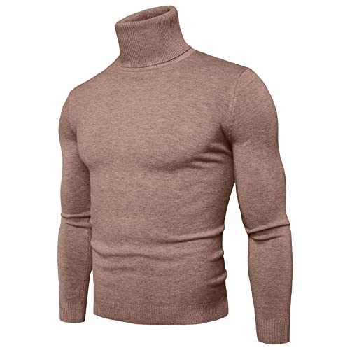 Mobanna Rollkragenpullover für Herren Slim Fit - Longsleeve Strickpullover Feinstrick Pulli Ohne Kapuze Männer Sweater Basic Rollkragenshirt Elastisch Arbeitspullover Winter Warm Sweatshirt M-3XL von Mobanna