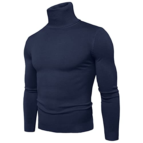 Mobanna Rollkragenpullover für Herren Slim Fit - Longsleeve Strickpullover Feinstrick Pulli Ohne Kapuze Männer Sweater Basic Rollkragenshirt Elastisch Arbeitspullover Winter Warm Sweatshirt M-3XL von Mobanna