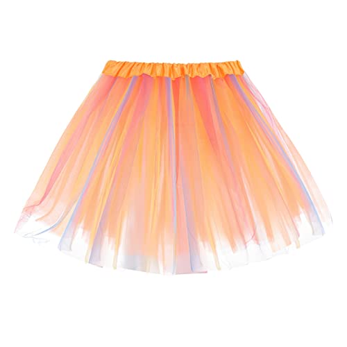Regenbogen Tüllrock Damen 3 Lagen Ballettrock Minirock Prinzessin Tanzkleid Mädchen Tüll Tanz Röcke für Frauen Mädchen von Mobanna