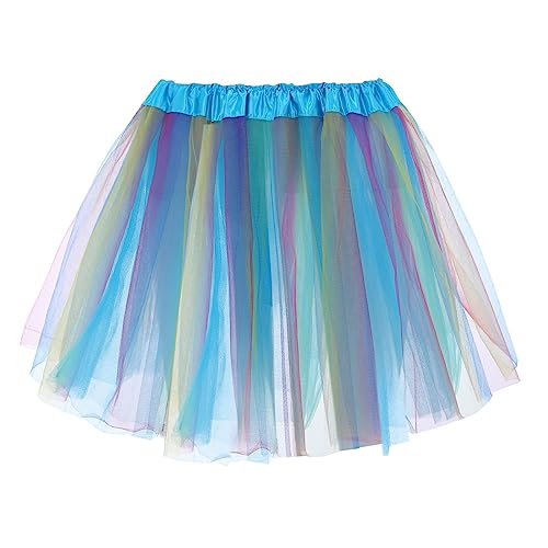 Regenbogen Tüllrock Damen 3 Lagen Ballettrock Minirock Prinzessin Tanzkleid Mädchen Tüll Tanz Röcke für Frauen Mädchen von Mobanna