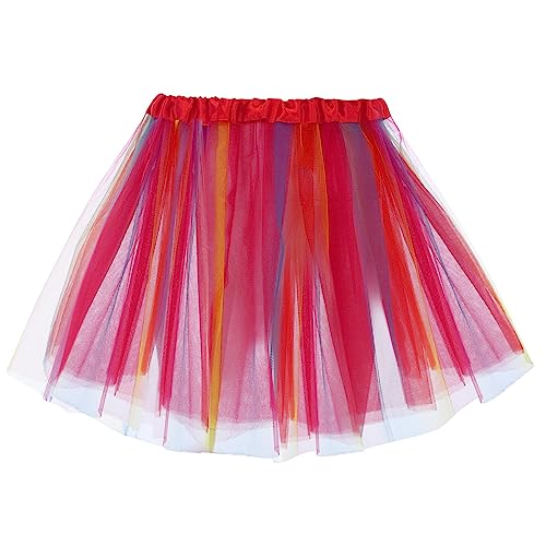 Regenbogen Tüllrock Damen 3 Lagen Ballettrock Minirock Prinzessin Tanzkleid Mädchen Tüll Tanz Röcke für Frauen Mädchen von Mobanna