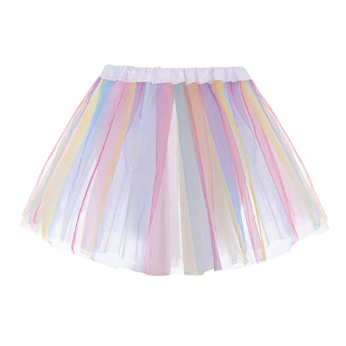 Regenbogen Tüllrock Damen 3 Lagen Ballettrock Minirock Prinzessin Tanzkleid Mädchen Tüll Tanz Röcke für Frauen Mädchen von Mobanna