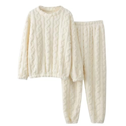 Schlafanzug Winter, Kuschel Jumpsuit Damen Jumpsuit Damen Fleece Warm Hausanzug Flanell Loungewear Thermo Frauen Pjs Kuschelanzug Pyjama Set Flauschig Freizeitanzug Nachtwäsche von Mobanna