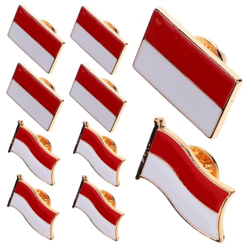 6 Stück Indonesien Brosche Indonesien Flaggen Anstecknadeln Nationalflaggen Brosche Metall Anstecknadel Schal Brosche Broschen Clip Dekorative Brosche Brosche Ästhetische von Mobestech