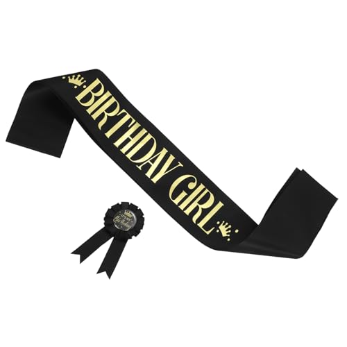 Mobestech 1 Satz Geburtstagsabzeichen für Jungen Eleganter Geburtstagsschal und Abzeichen Stilvolle Partyaccessoires für Geburtstagsfeiern Unisex Dekoration für Erwachsene Teiliges von Mobestech