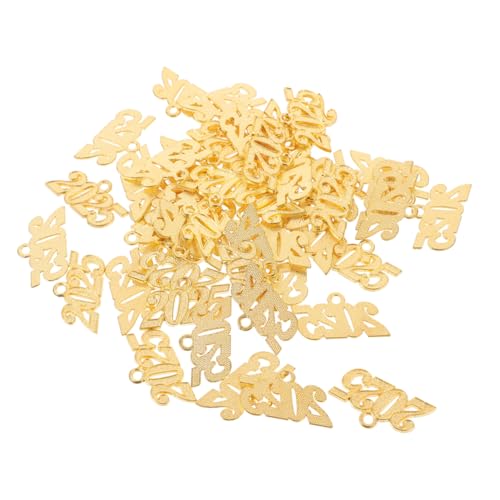 Mobestech 100 Stück Charm Anhänger für Schmuckherstellung DIY Bastelbedarf Glänzende Metallzahlen für Armbänder Ohrringe und Abschlussdekorationen von Mobestech