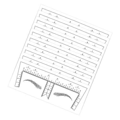 Mobestech 10St Augenbrauenlineal, Augenbrauenkorrektor Professionelle Schablone zur Augenbrauenformung Aufkleber Augenbrauenformer zum Messen professioneller Augenbrauen-Mapper zerreißbar von Mobestech