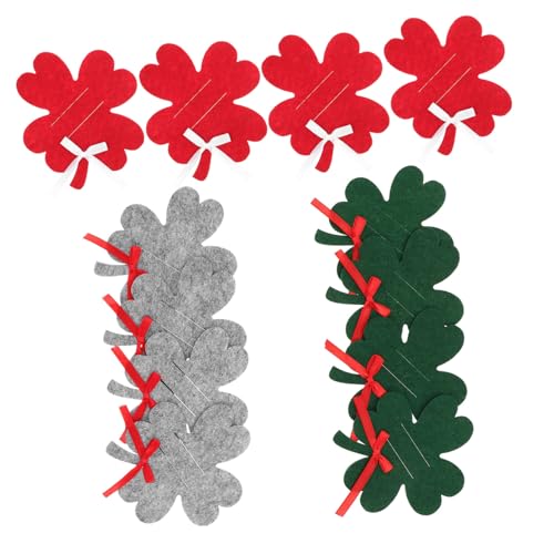 Mobestech 12 Stück Teiliges Weihnachts Geldbörsen aus Filz Vierblättriges Kleeblatt Design Kompakt und Leicht als Geschenkhalter für Geld und Karten Tragbar für Shopping und Reisen Rot Grün von Mobestech