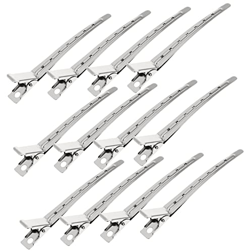 Mobestech 12St Haarschnitt-Fixier clip Haarspangen Haarklammer Haarschneideclips Stahlprofilklammern Damen Haarnadel Schnittclips Clips für Friseur Sektion Sicherungsclip Aluminiumclip von Mobestech